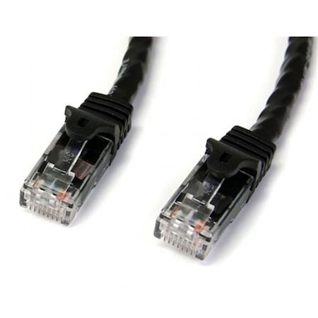 Dynamicfunction 100 ft. Black Gigabit Snagless RJ45 4pairUTP Cat6 Patch Cable DY1878851